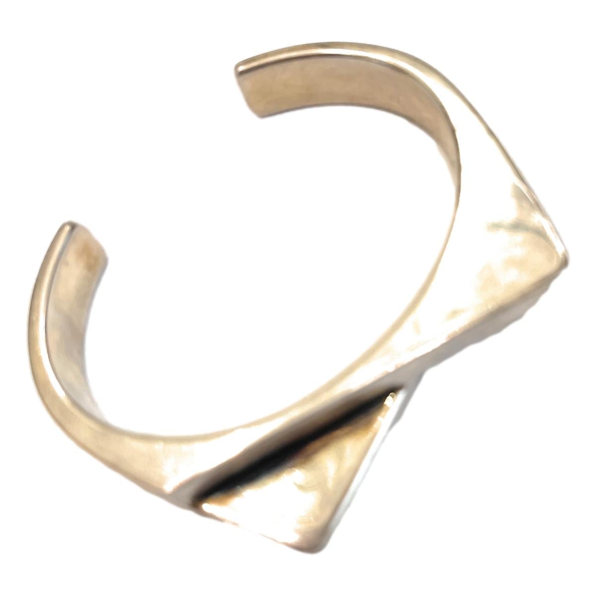Saint Laurent 2 Pentes Two-Slope Oxidized Silver Bracelet