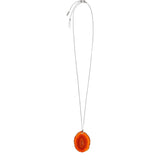 Saint Laurent Agate Brass Silver Necklace