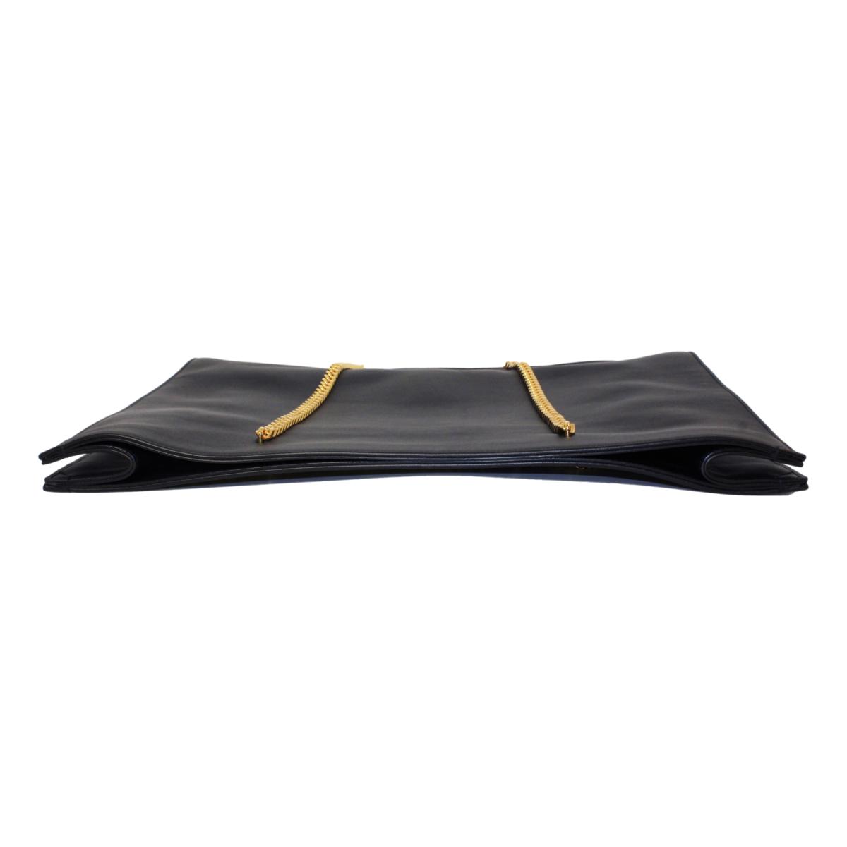 Saint Laurent Siena Ultra Lux Leather Chain Shoulder Bag - Black