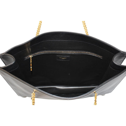 Saint Laurent Siena Ultra Lux Leather Chain Shoulder Bag - Black