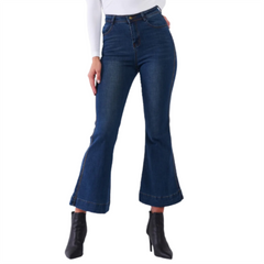 Denim High Waisted Ankle Length Bell Bottom Flare Jeans