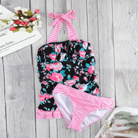 Mixed Print Tie-Back Two-Piece Swimsuit