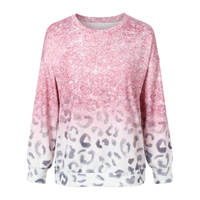 Leopard Round Neck Dropped Shoulder Top
