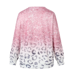 Leopard Round Neck Dropped Shoulder Top