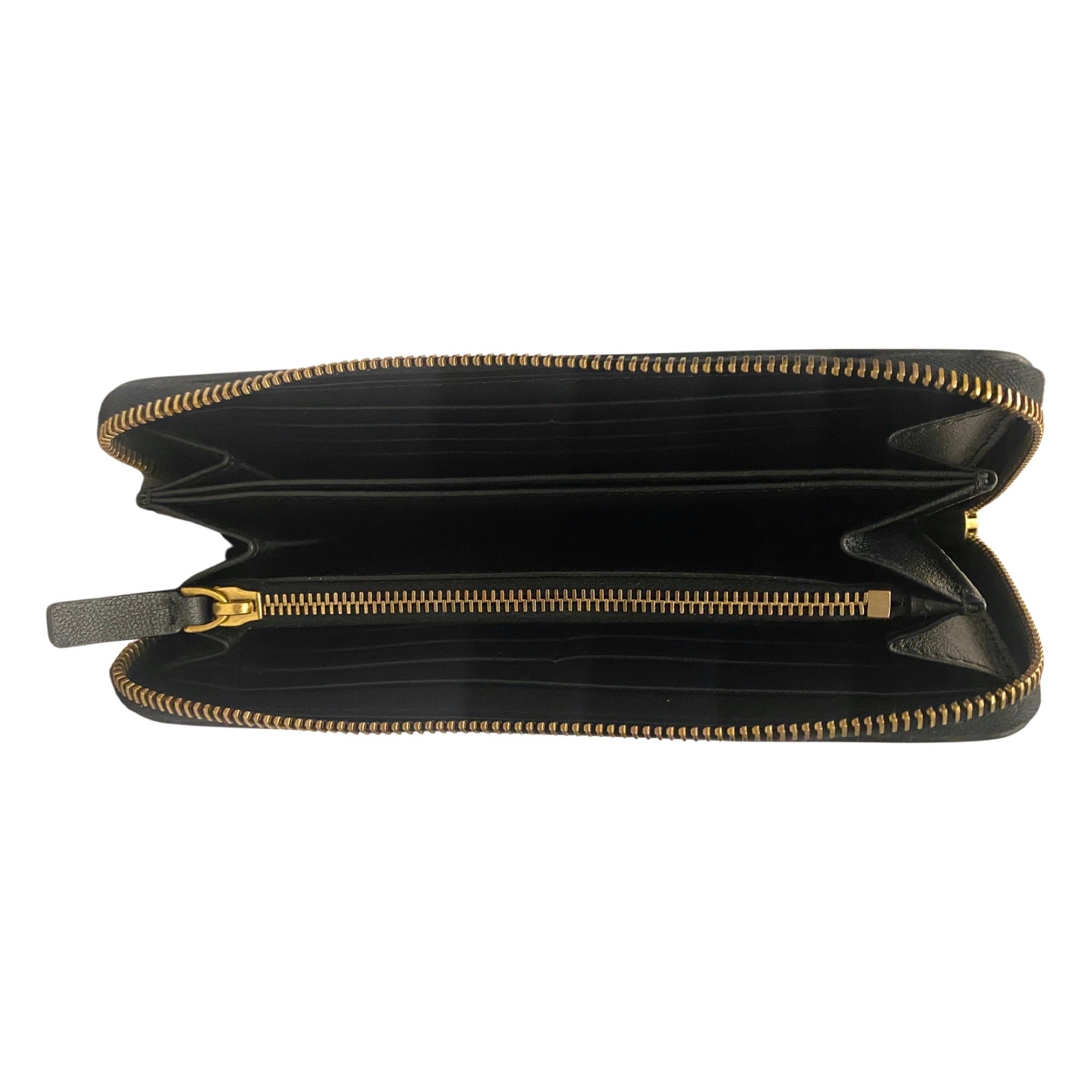 Valentino Garavani Diary Lines Black Grain Leather Zip-Around Long Wallet