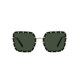Valentino Garavani Green Studded Titanium Sunglasse